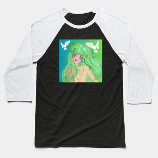 Anime Japanese cartoon style , Wind and seagulls Baseball T-Shirt